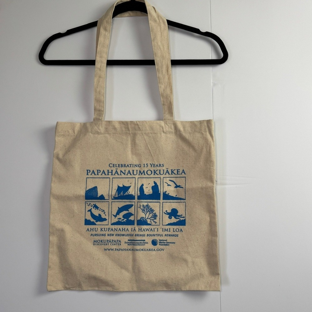 Papahanaumokuakea Marine National Monument 15 Years Canvas Tote Bag Hawaii Blue